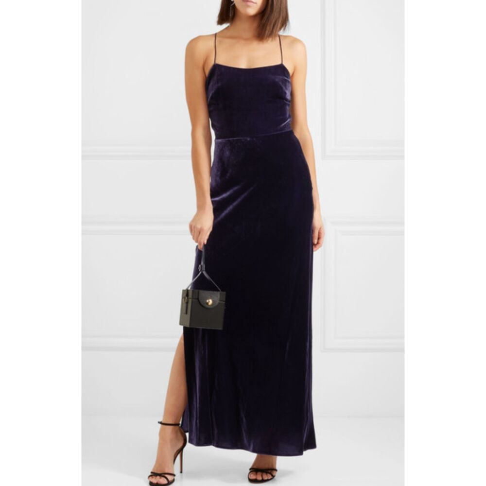 GREY JASON WU‎ Velvet Open Back Maxi Dress NWOT Sz 4